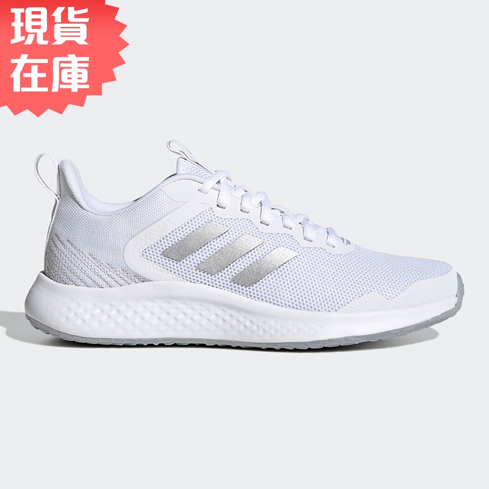 Adidas FluidStreet 女 慢跑鞋 白 銀 G58104