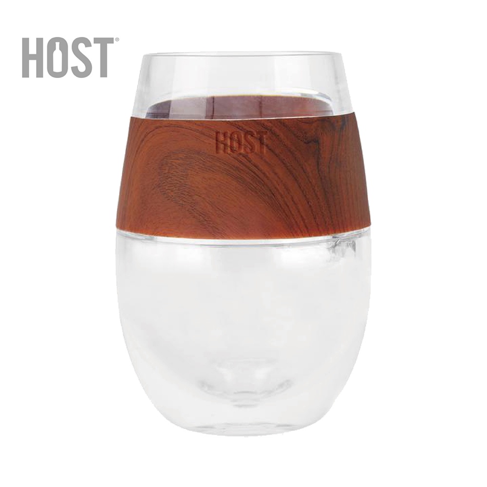 【美國HOST】 雙層蛋型系列冷卻杯 木質紋 1044  ｜保冷杯  露營用品 露營餐具