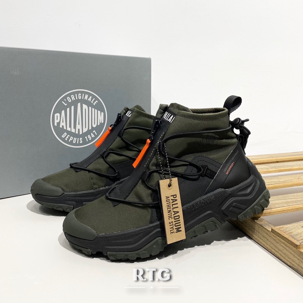 【RTG】PALLADIUM OFF GRID HI ZIP WP+ 軍綠 拉鍊 襪套 輪胎鞋 男女 77169-309