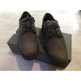 Timberland 男款深棕色全粒面皮革牛津鞋。US12。大尺碼