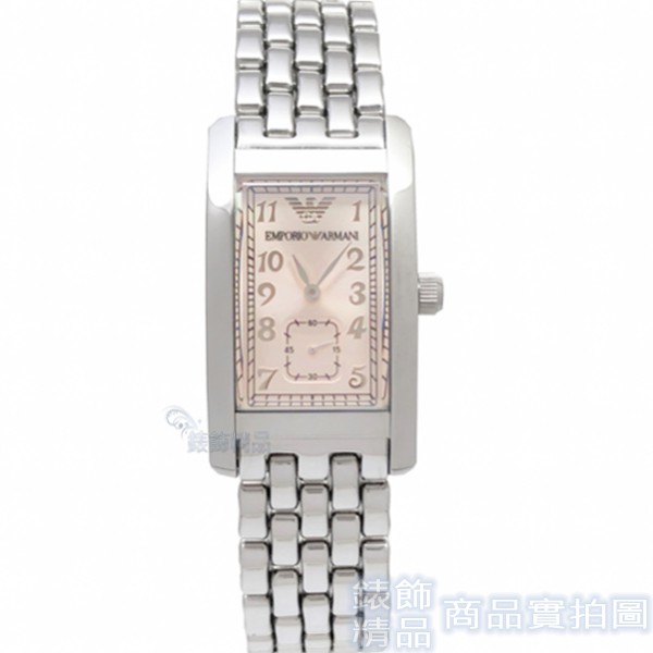 EMPORIO ARMANI亞曼尼AR0106手錶 香檳色 長方面 數字時標 小秒 鋼帶 男錶【錶飾精品】