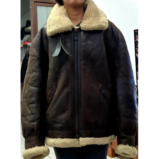 二戰飛行夾克 飛行皮衣 飛行外套 真羔羊皮 羊毛 Real Mouton 一元起標 男裝 精品 服飾 重磅厚外套