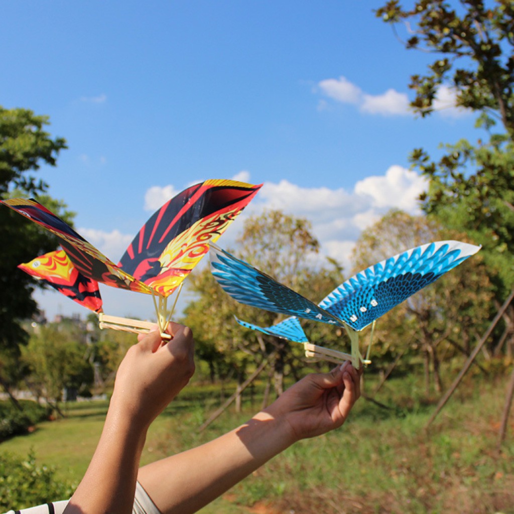 橡皮筋動力飛鳥DIY玩具創意拼裝新奇特戶外活動玩具