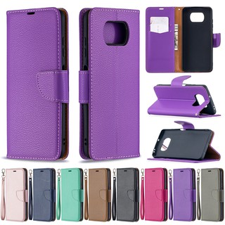 XIAOMI 適用於小米 Poco X3 NFC Mi 10T Pro 10T Lite 錢包翻蓋軟蓋支架卡片手機殼的皮
