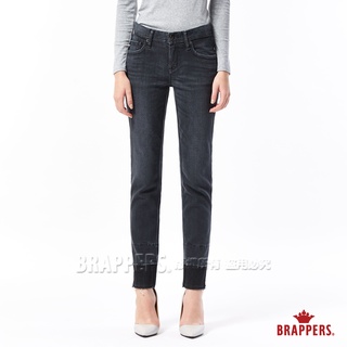 BRAPPERS 女款 新美腳ROYAL系列-中低腰彈性漸層直筒褲-黑