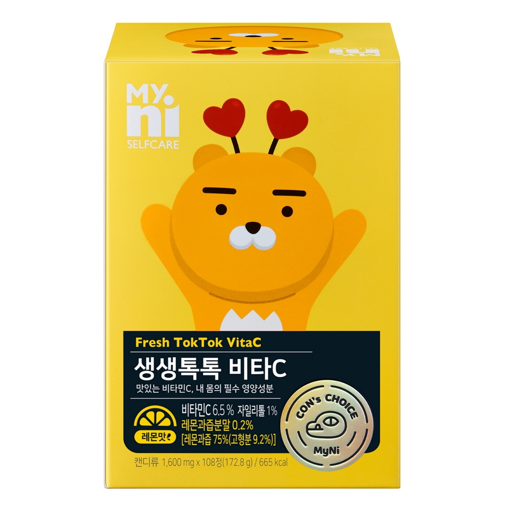 韓國 現貨 MYni Lucky moral VC 兒童維他命咀嚼片 維生素c lacto Lemona 108顆/盒