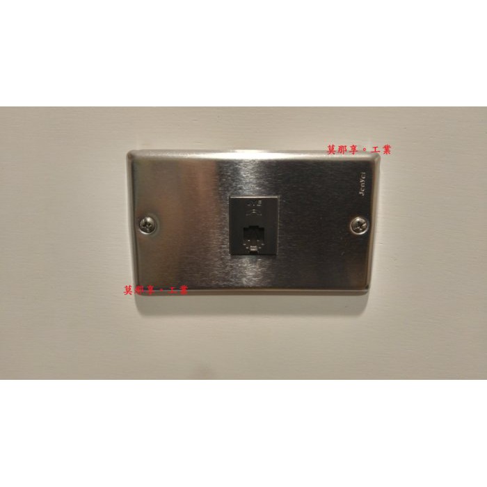 [ 莫那享 ] 工業風 不鏽鋼 電話線插座 單 (深灰色) A-178