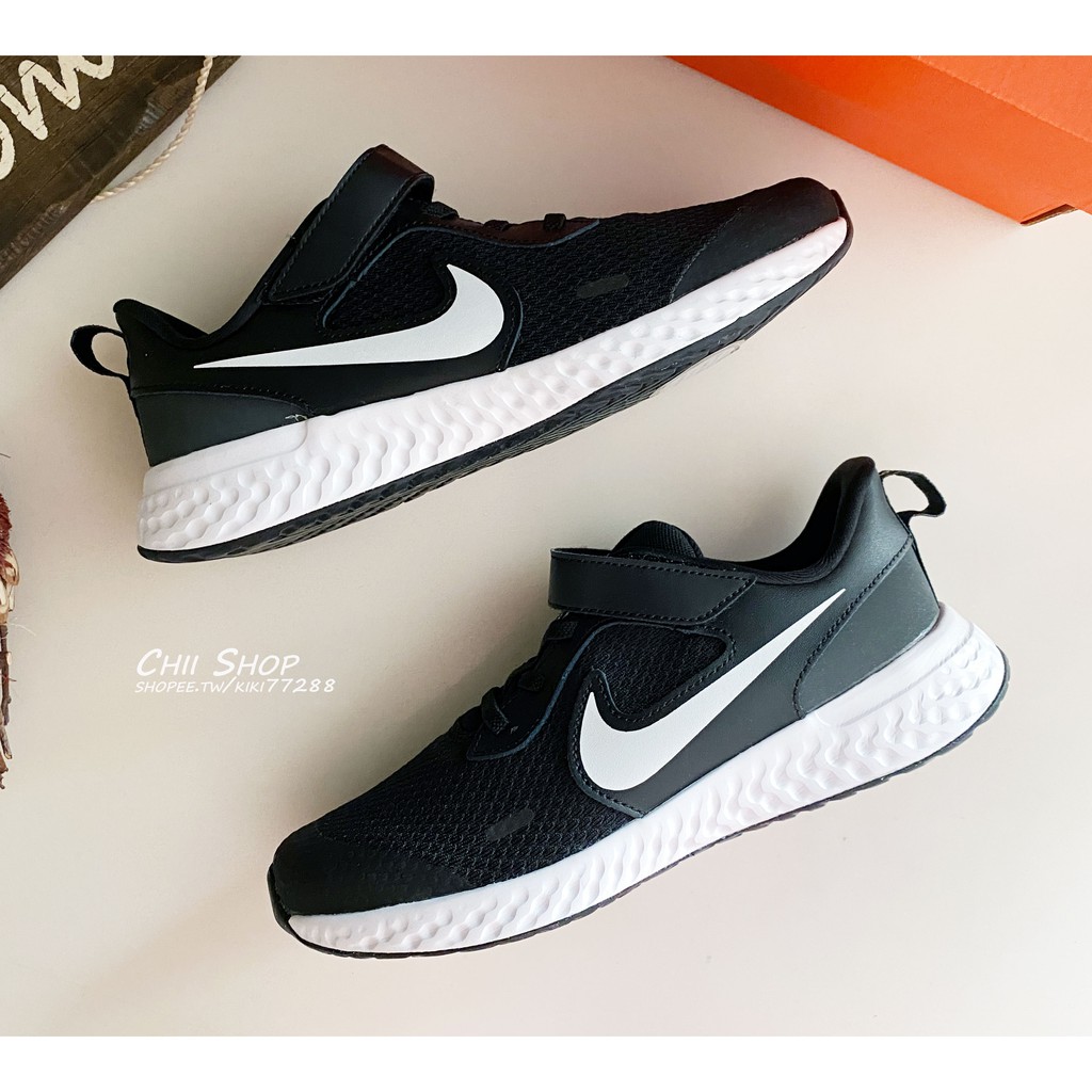 【CHII】日本 Nike Revolution 5 Kids' 童鞋 黑色 魔鬼氈 BQ5673-003