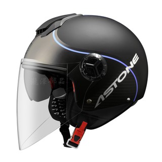 瀧澤部品 法國 ASTONE CJ500 半罩安全帽 LL10 平光黑藍 內藏墨片 透氣舒適 小帽體 輕量 內襯可拆