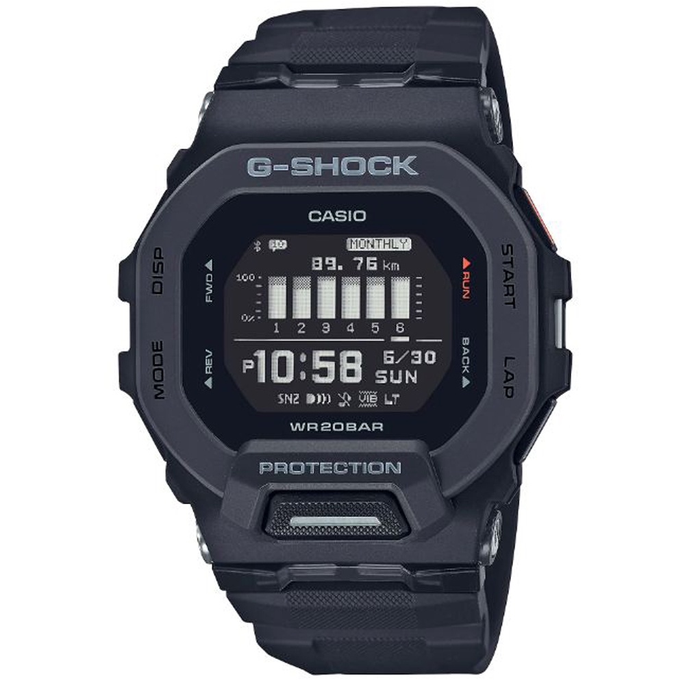 【CASIO】G-SHOCK 方型錶面設計記步消耗卡路里GPS連結藍牙運動錶 GBD-200系列(3色)