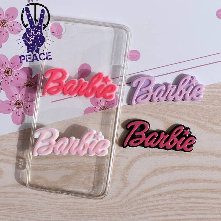 翻糖手作-雙色Barbie字母牌 樹脂配件diy奶油膠手機奶油膠美容材料 飾品