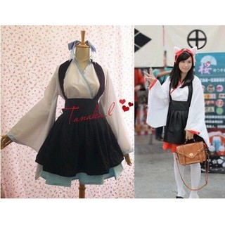現貨!4件組Lolita和服cos和風動漫女僕裝犬夜叉桔梗巫女裝S.M.L.XL