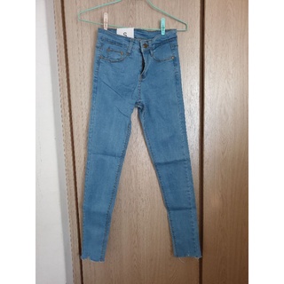 二手衣物-全新彈力窄管牛仔褲/下缺角顯瘦牛仔褲truda moda