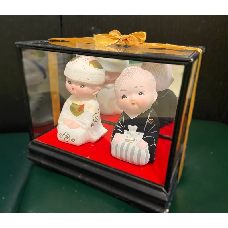 B1#免運費#早期收藏#日本和風陶瓷手繪娃娃#日本結婚和服夫妻陶瓷娃娃擺件#手繪娃娃擺飾