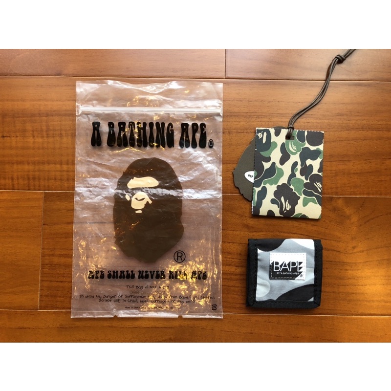 絕版老品 日本製 Bape by A Bathing Ape 黑灰迷彩 Coin Case 零錢袋 零錢包