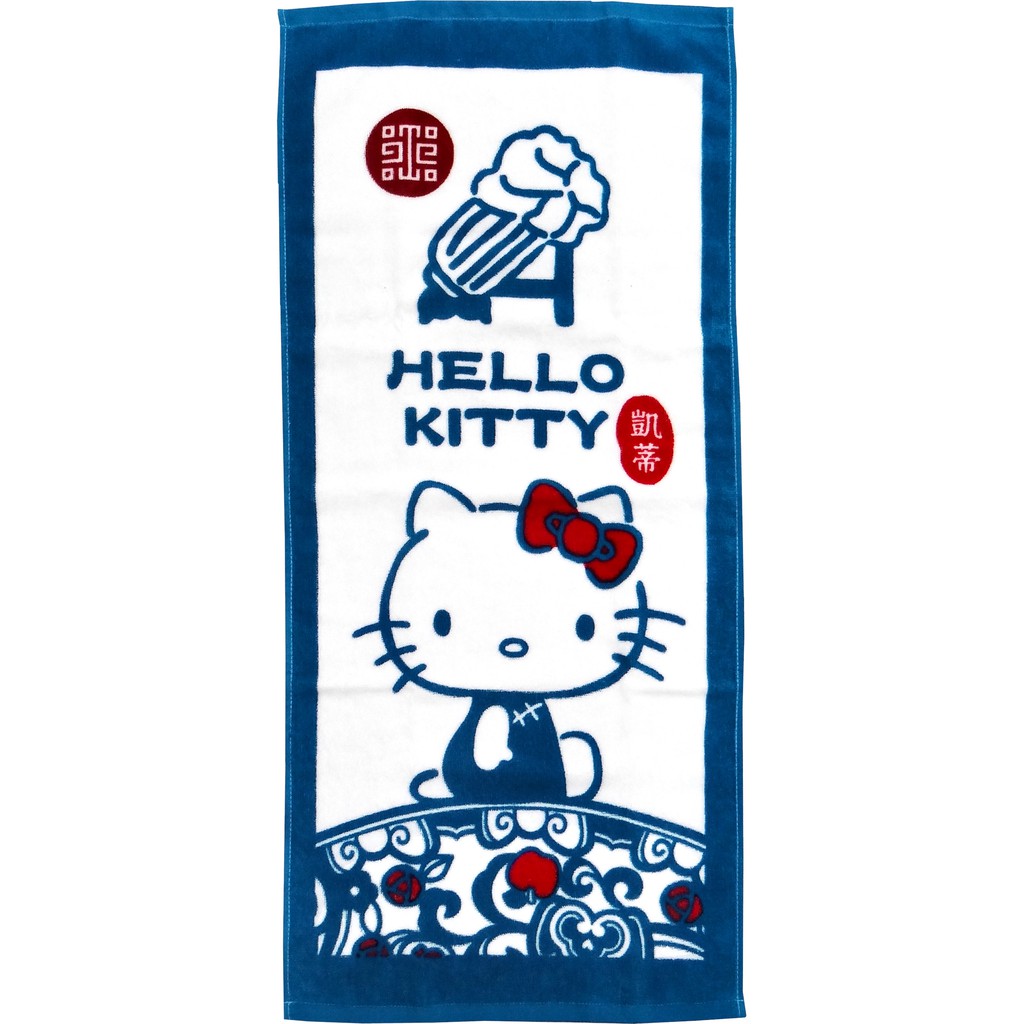 【Sanrio三麗鷗】故宮xHello Kitty 毛巾 100%棉  33x76cm [聯名系列]