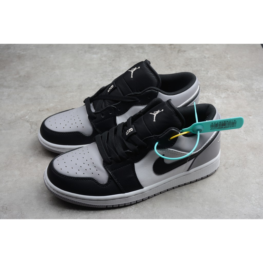 nike air jordan 1 low white atmosphere grey & black