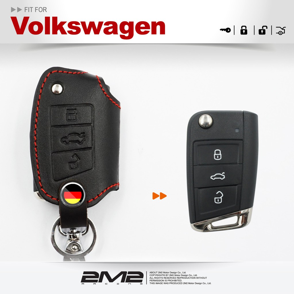 【2M2】車縫款 Volkswagen New Beetle 福斯汽車 金龜車 摺疊鑰匙 鑰匙皮套 鑰匙包 皮套