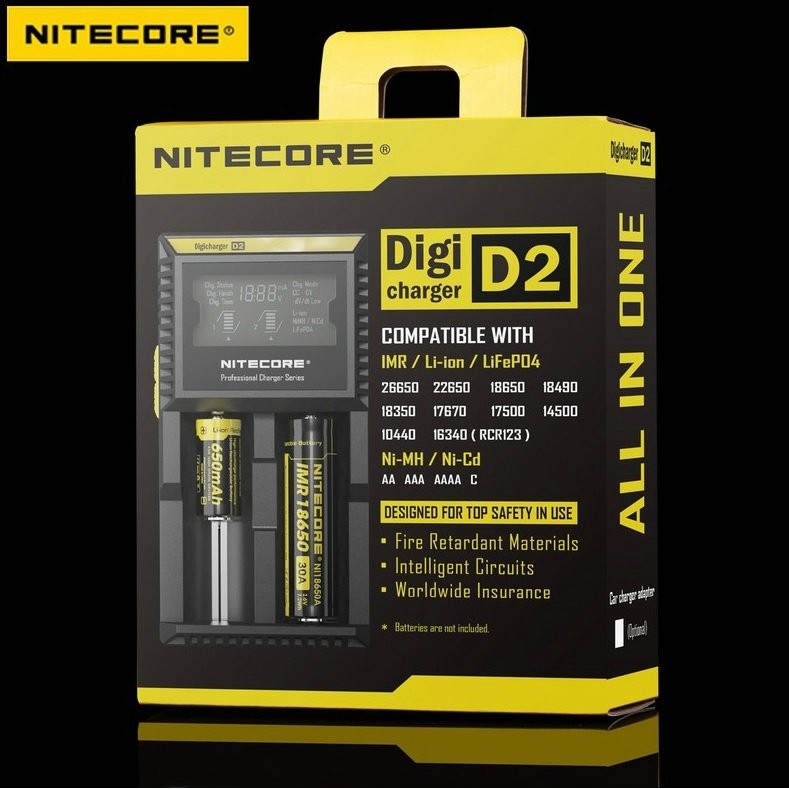 全新 Nitecore D2 液晶微電腦 全兼容 智能辨識 充電器 18650 16340 14500 帶防偽標籤 I4