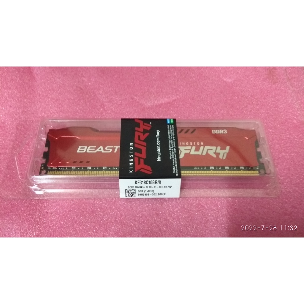金士頓 Kingston FURY Beast 獸獵者 DDR3 1866 8GB 桌上型超頻記憶體(KF318C10B