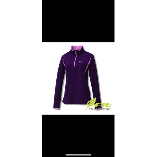 出清價【Fit 維特】女-內刷立領保暖衣-深栗紫 GW2102-69 (半開襟/立領上衣/保暖上衣)