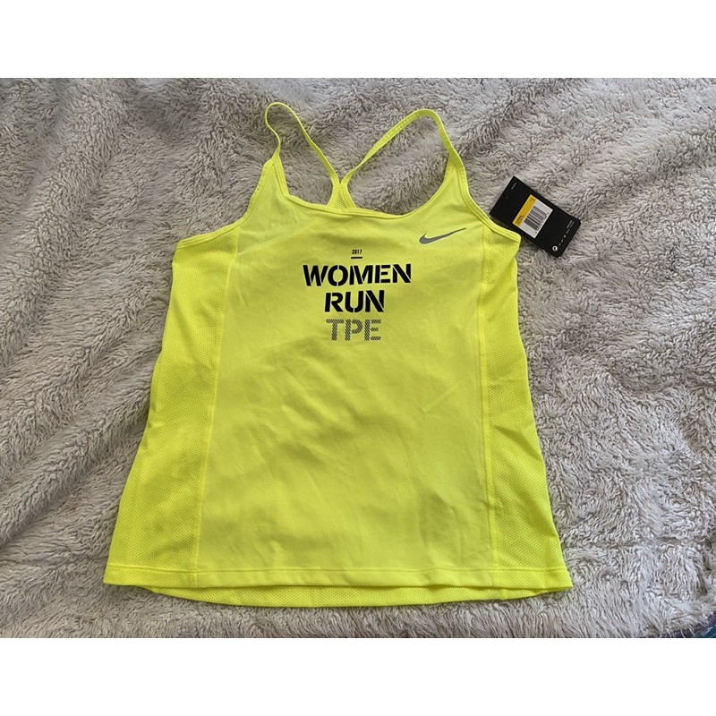 全新-Nike dry--fit 2017 女子半程馬拉松賽事細肩帶 坦克 挖背 背心 m size