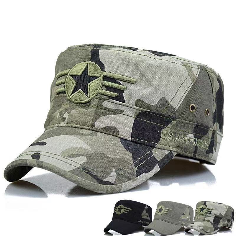 男女通用迷彩軍訓棒球帽海軍軍帽戶外野營遠足狩獵帽平頂帽