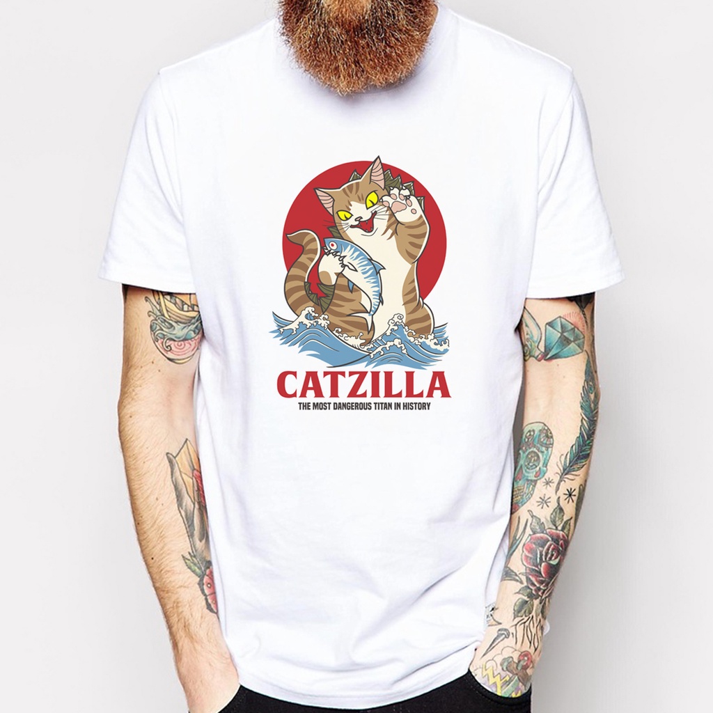 MEOWZILLA 中性短T 6色 貓咪哥吉拉Godzilla怪獸浮世繪日本藝妓武士Kaiju東京海浪海嘯