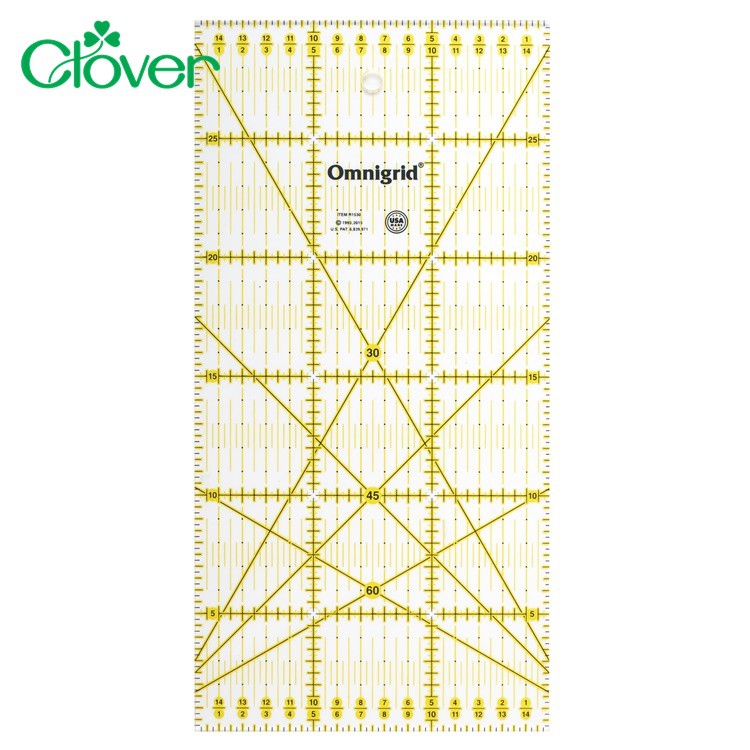 又敗家 美國製日本clover可樂牌雙色拼布尺15 30cm定規尺57 622洋裁平行線30 45 60 斜角分色線條尺 蝦皮購物