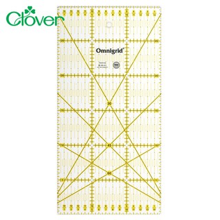 又敗家 美國製日本Clover可樂牌雙色拼布尺15×30cm定規尺57-622洋裁平行線30°45°60°斜角分色線條尺