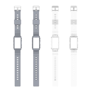 【一體式矽膠錶帶】Fitbit Charge 3 4 5 6 手環 鎧甲 錶帶+保護殼 防摔 運動腕帶 替換帶