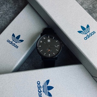 美國百分百【Adidas】愛迪達 手錶腕錶 皮質錶帶 運動 簡約 不鏽鋼 黑色 Z123037-00 BJ53