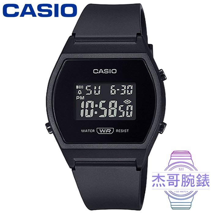 【杰哥腕錶】CASIO卡西歐酒桶型膠帶電子錶-黑 / LW-204-1B (台灣公司貨)