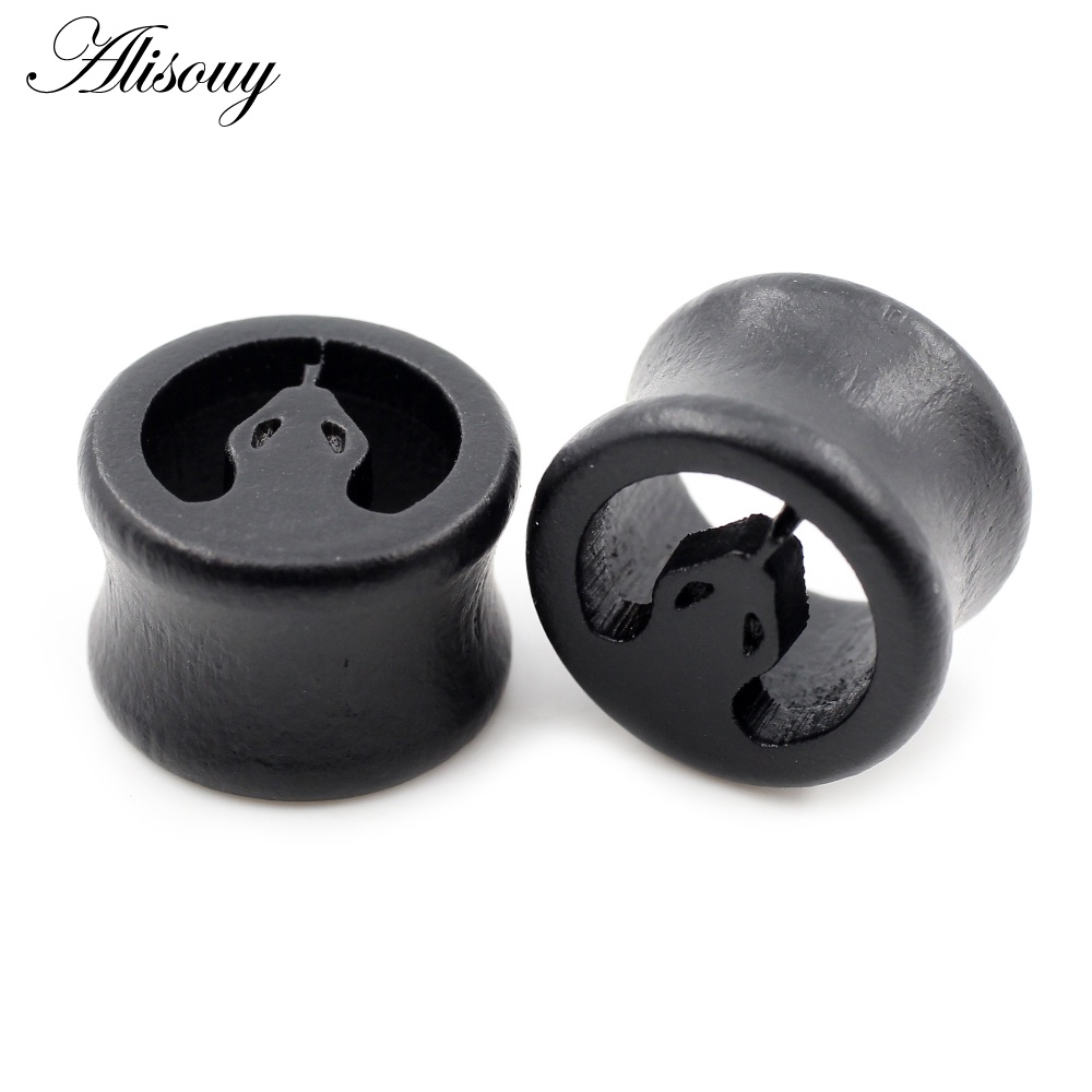 Alisouy 2Pieces 12mm-25mm 全新空心蛇天然木耳塞塞擴展器擔架量規耳環穿孔身體首飾