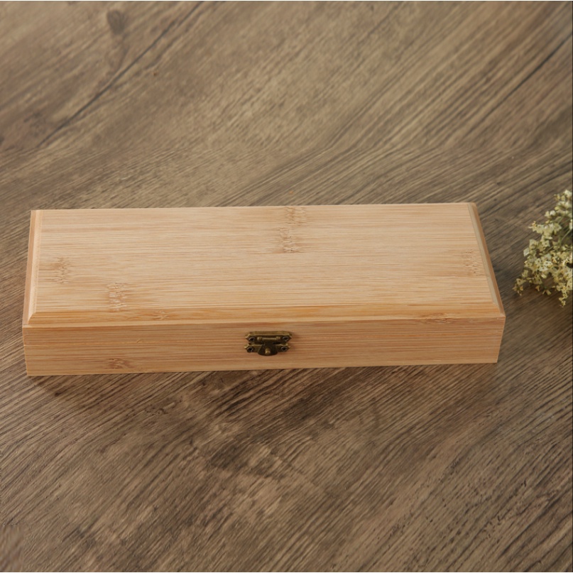 #實木收納盒 木盒子翻蓋式竹木長方形木盒訂製木質收納盒採耳盒子特價帶鎖木盒
