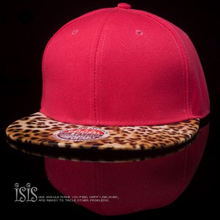 KURO-SHOP潮流新風格-桃紅色、豹紋帽沿棒球帽 板帽