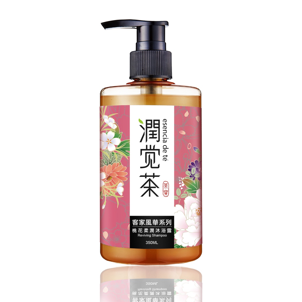 【茶寶】潤覺茶洗沐保養 - 茶客家風華系列沐浴露(桃花柔潤350ml)<全植物製>