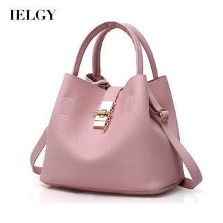 IELGY elegant pu leather fashion bucket messenger bag women