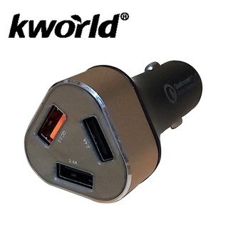 【Kworld 廣寰】QC3.0 高速智慧車用3孔充電器CAR-033