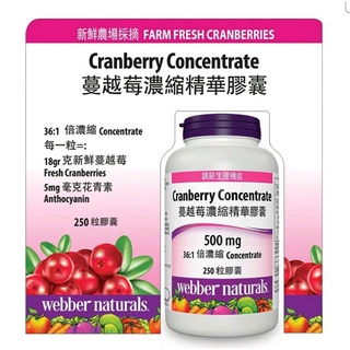 ♦️限時特惠♦️好市多代購⭕Webber Naturals 蔓越莓濃縮精華膠囊 250粒