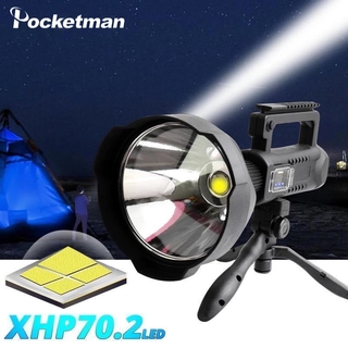 最亮的XHP70.2 LED手電筒防水便攜式探照燈XHP70 XHP50定焦手提工作燈，適合露營遠足