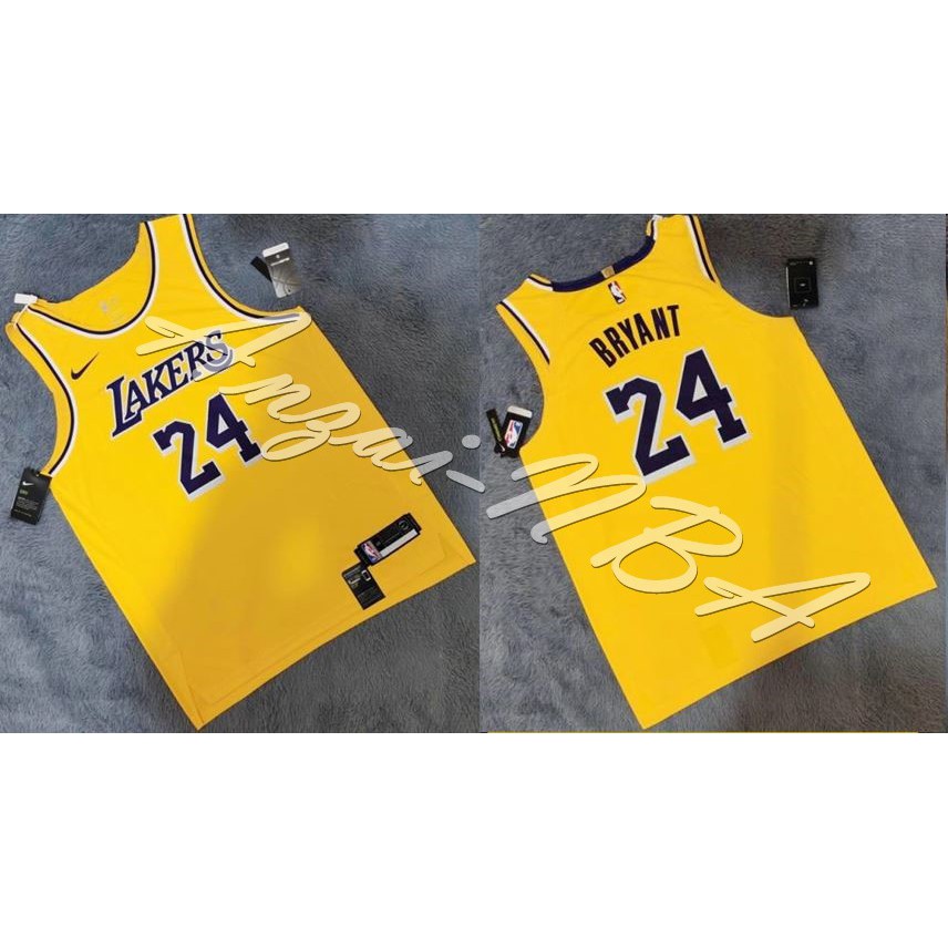 Anzai-NBA球衣 19年全新賽季LAKERS 洛杉磯湖人隊 KOBE BRYANT 24號 復古黃色球衣AU球員版
