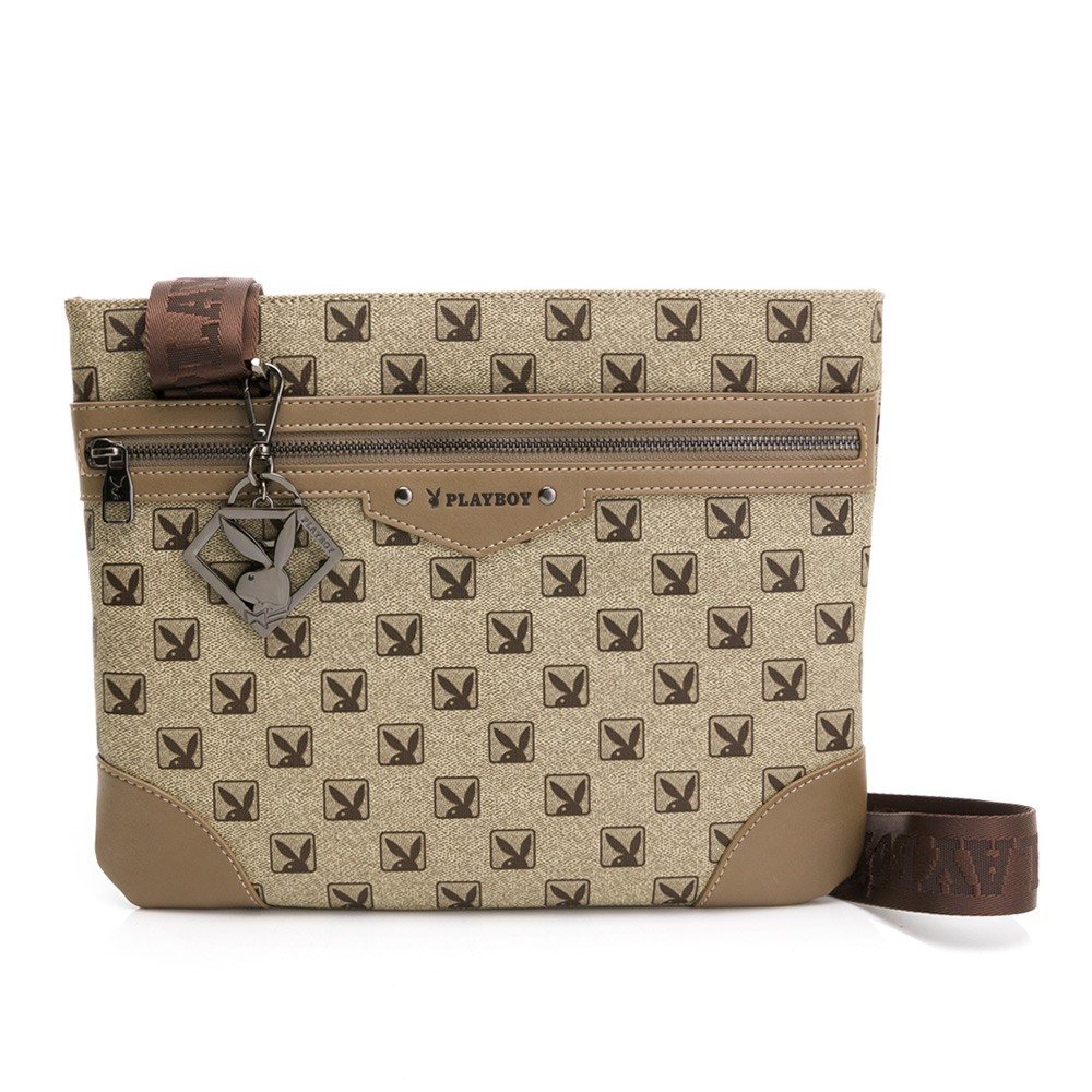 PLAYBOY- 扁包 復刻摩登Hotshot系列 - 咖啡色