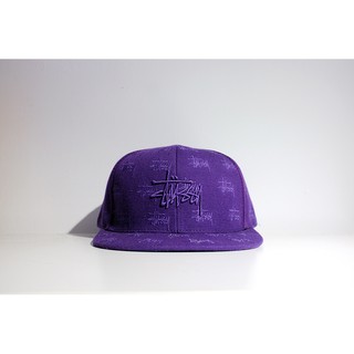 Stussy American Needle Logo Cap 紫色滿版 全封式棒球帽 7 1/4
