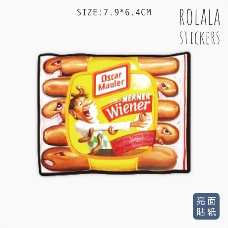 【P776】單張PVC防水貼紙 德國香腸貼紙 惡搞食物貼紙 垃圾食品貼紙 暗黑行李箱貼紙《同價位買4送1》ROLALA