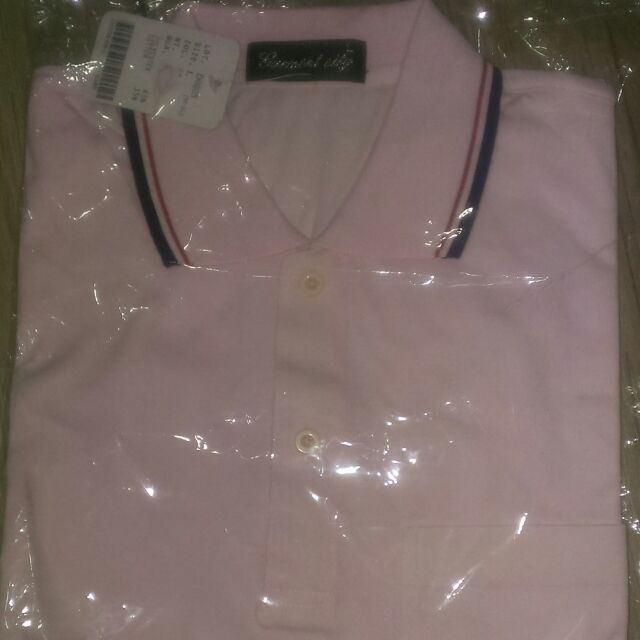 素色 T恤   短袖  Polo衫 粉紅色  L號 全新