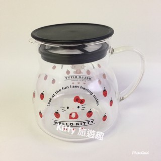 [Kitty 旅遊趣] 耐熱玻璃茶壺 透明茶壺 Hello Kitty 凱蒂貓 My Melody 美樂蒂 下午茶