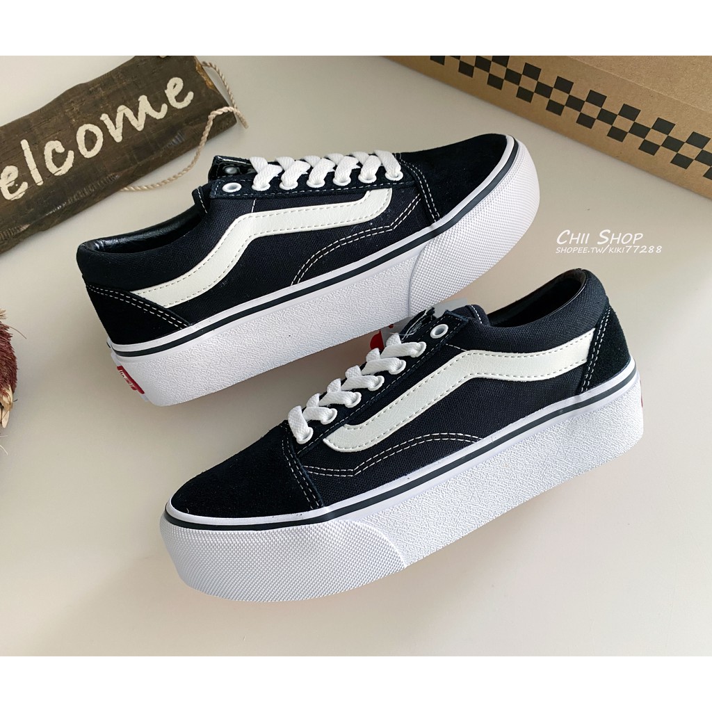 【CHII】日本代購 VANS OLD SKOOL PLAT 黑色 厚底 帆布 麂皮 V36 PLAT