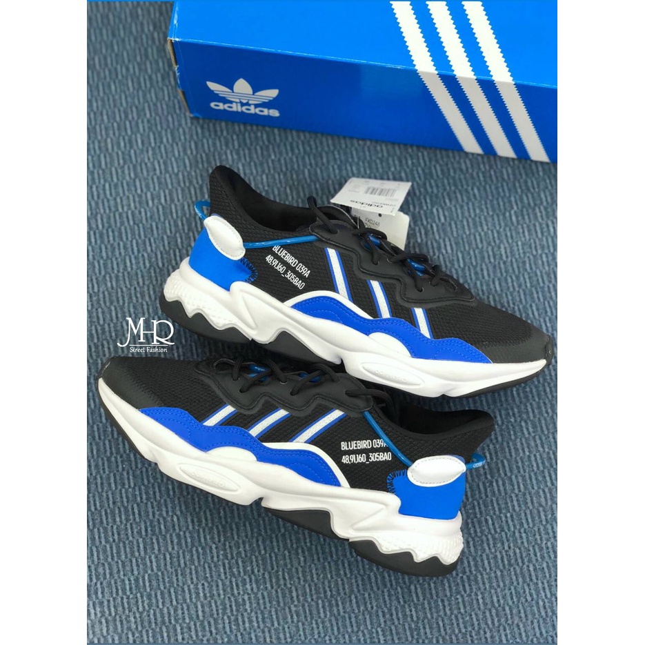 [MR.CH] adidas 休閒鞋 Ozweego 老爹鞋 流行 男鞋 皮革 透氣 球鞋穿搭 黑藍 FX0248