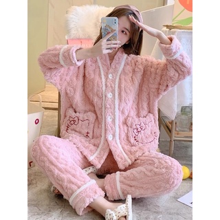 hello Kitty 凱蒂貓 珊瑚絨 睡衣 睡袍 睡裙 家居服 浴服 正品